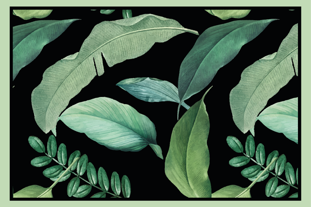 질감이 있는 식탁보 잎 모티프 디자인 - TenStickers