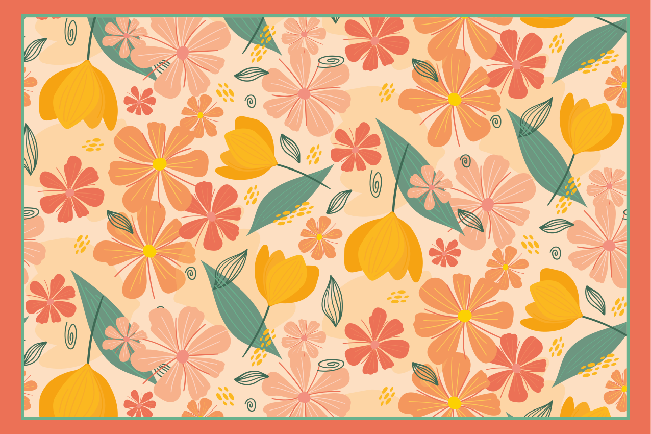 벽난로 카프리초소 꽃무늬 매트 - TenStickers