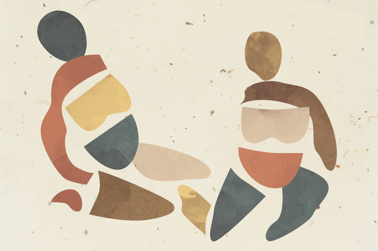 현대식 식탁보 추상 인물 그림 - TenStickers