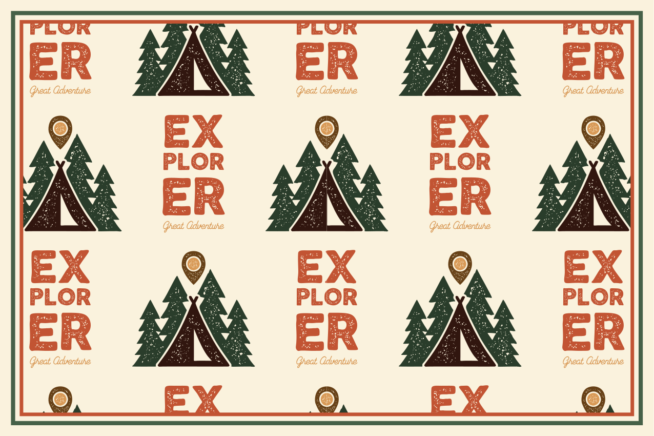 벽난로 카프리초소 탐험 모험 패턴 - TenStickers