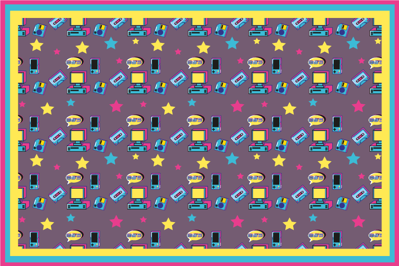 벽난로 카프리초소 다채로운 별빛 프린트 - TenStickers