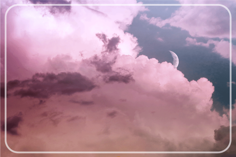 현대식 식탁보 구름 낀 하늘의 달 - TenStickers