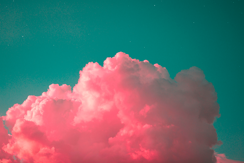 핑크 구름 미적 원래 플레이스매트 - TenStickers