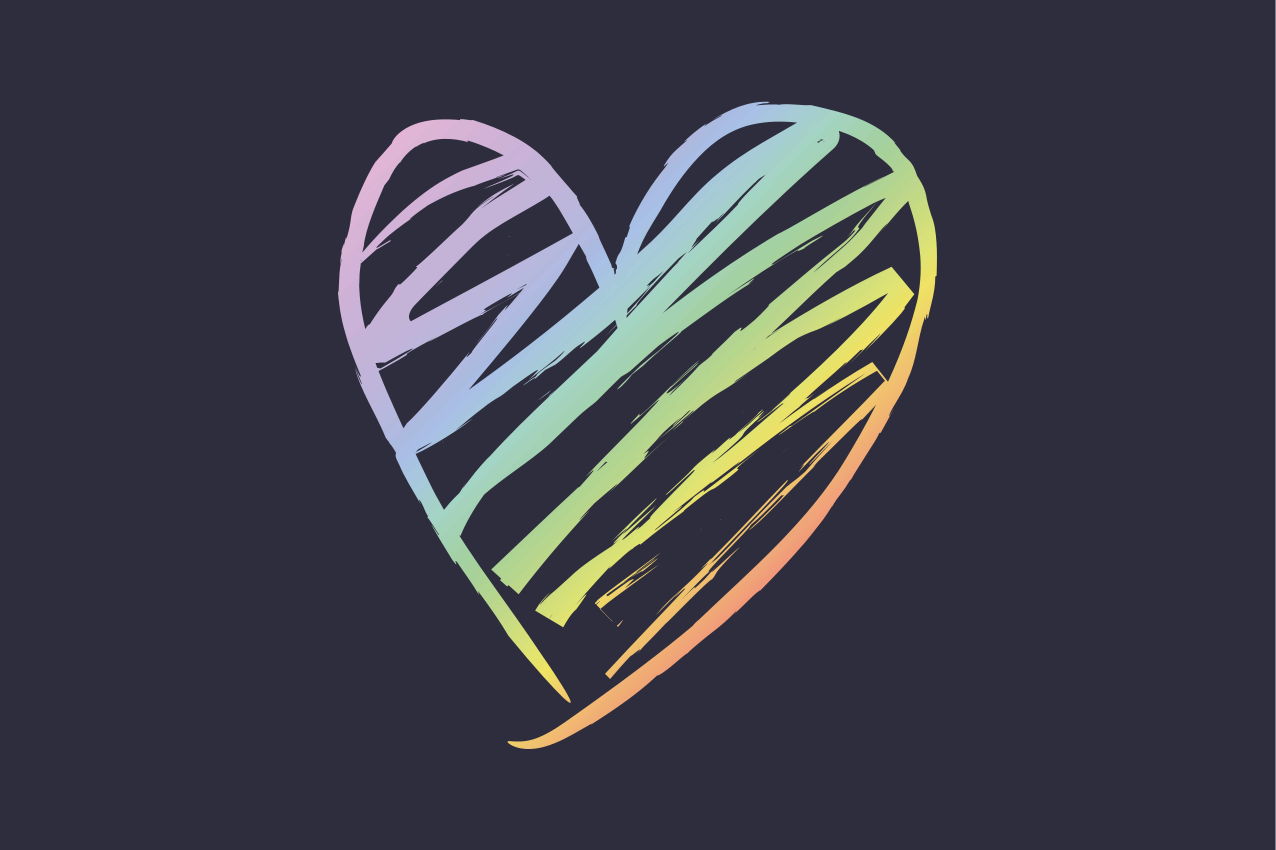 벽난로 카프리초소 다채로운 하트 모양 - TenStickers