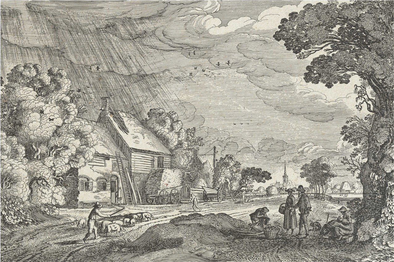 벽난로 카프리초소 빈티지 풍경 장면 - TenStickers