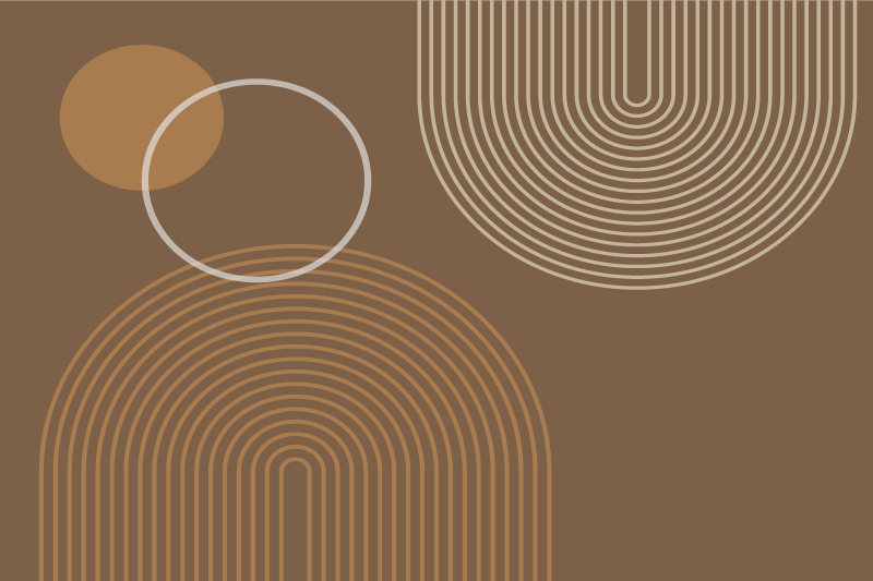 따뜻한 기하학적 아치 현대적인 플레이스매트 - TenStickers