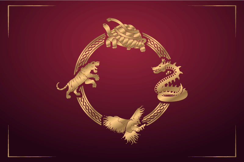 벽난로 카프리초소 황금 동물 문양 - TenStickers