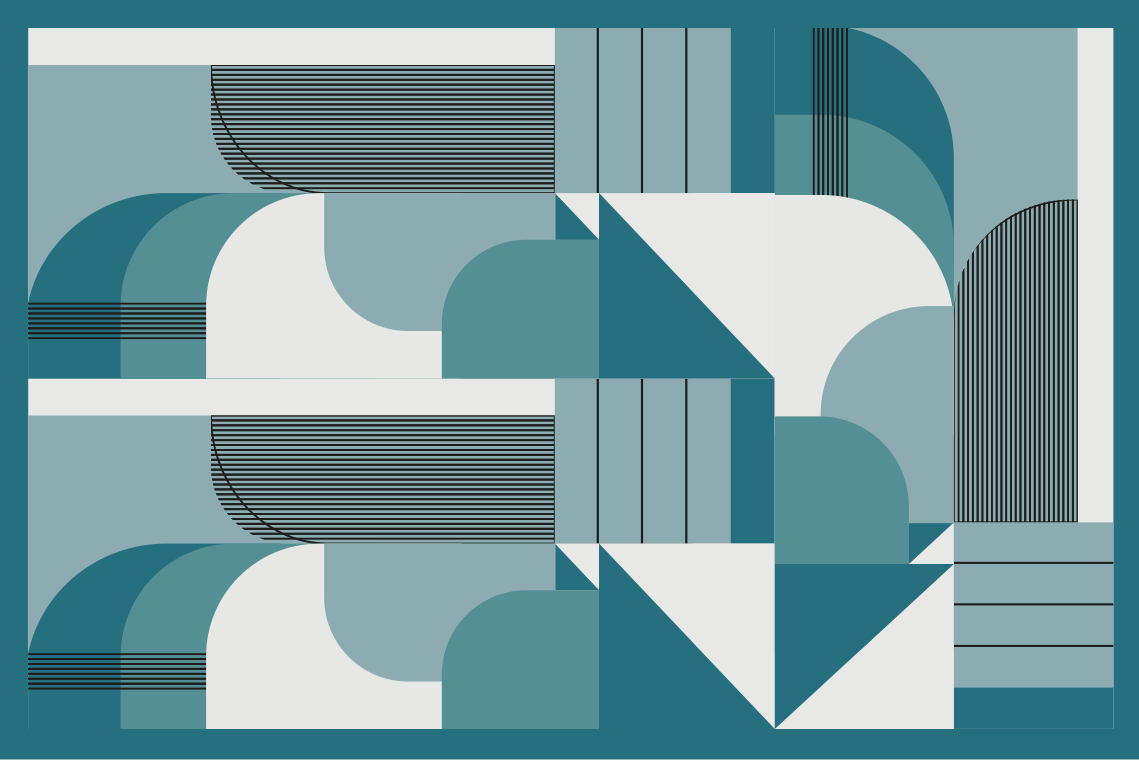 현대식 식탁보 기하학적 청록색 패턴 - TenStickers