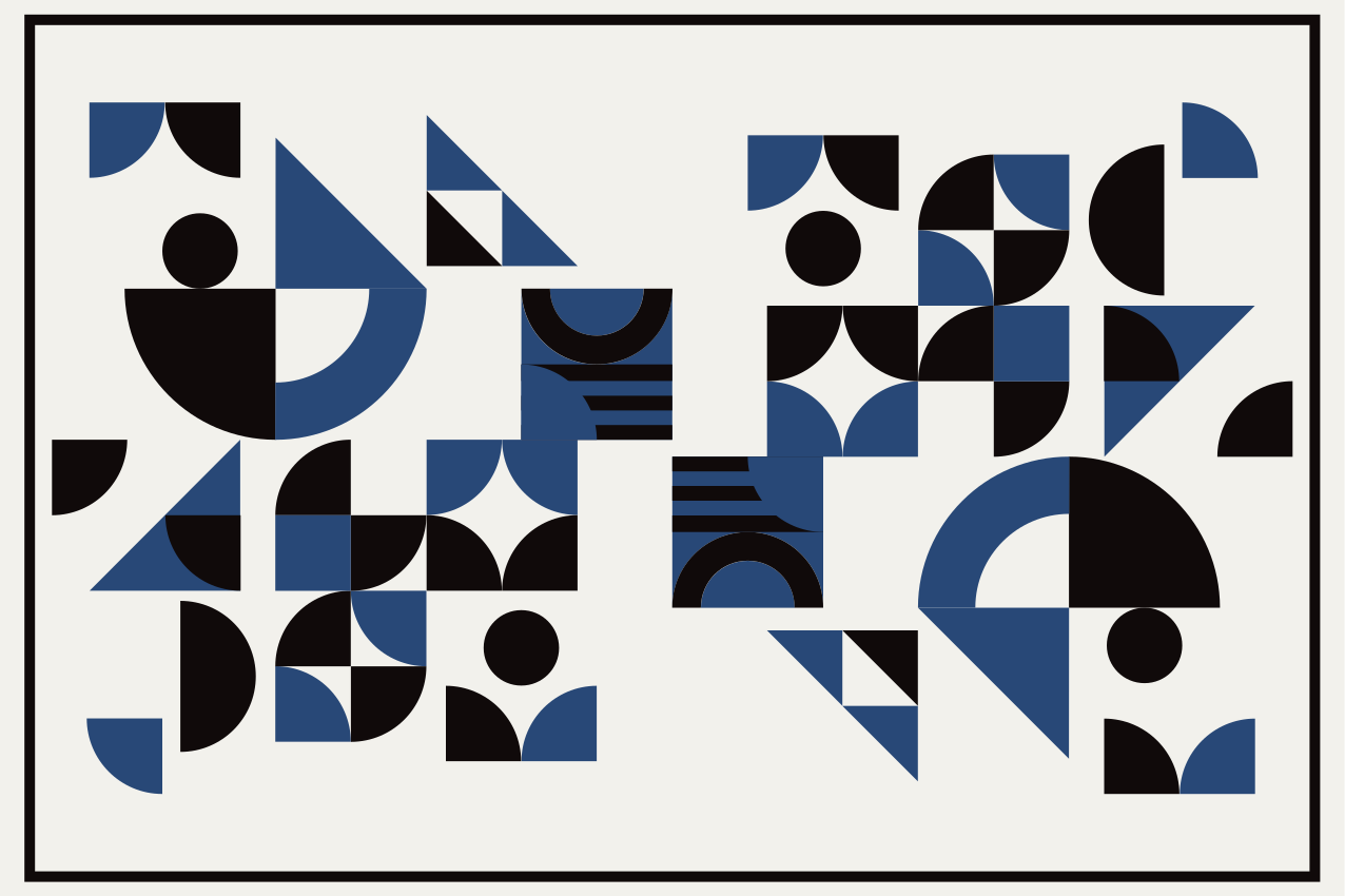 현대식 식탁보 기하학적 파란색 패턴 - TenStickers