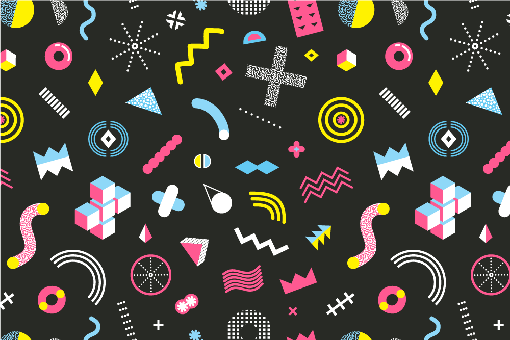 벽난로 카프리초소 생동감 넘치는 기하학적 요소 - TenStickers