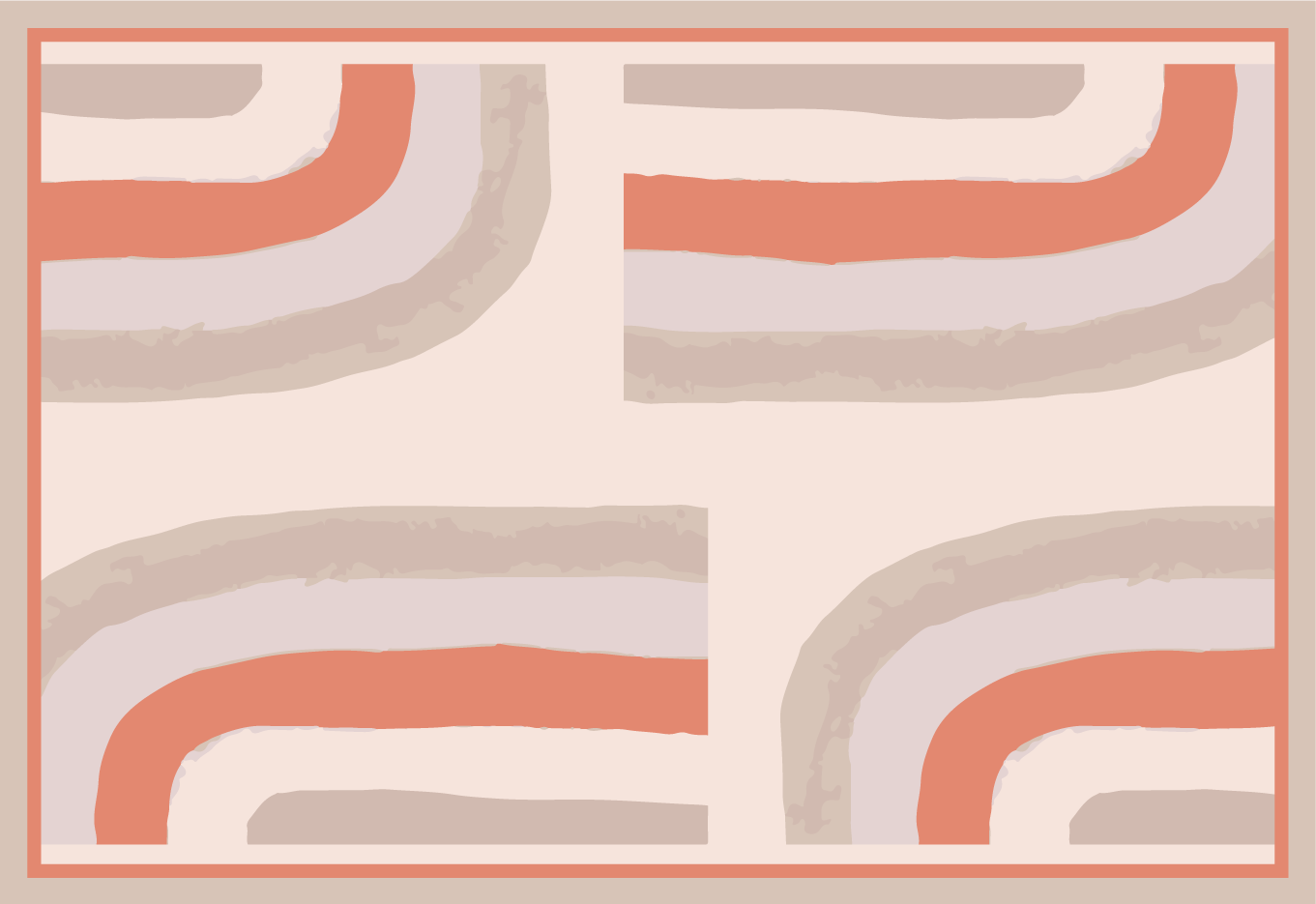 현대식 식탁보 다채로운 곡선 패턴 - TenStickers