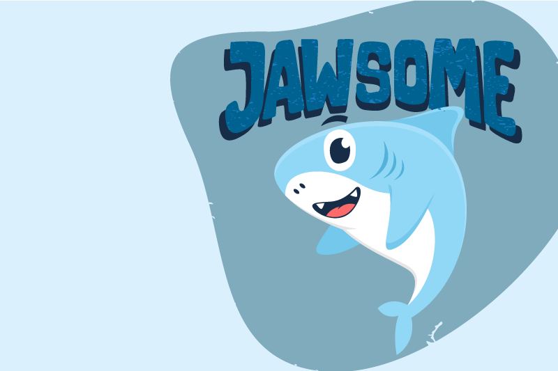 어린 이용 식탁보 즐거운 상어 그래픽 - TenStickers