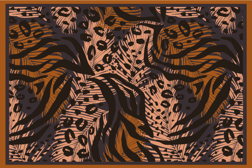 벽난로 카프리초소 플로럴 정글 패턴 - TenStickers