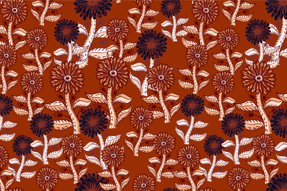 벽난로 카프리초소 꽃무늬 식기 세트 - TenStickers