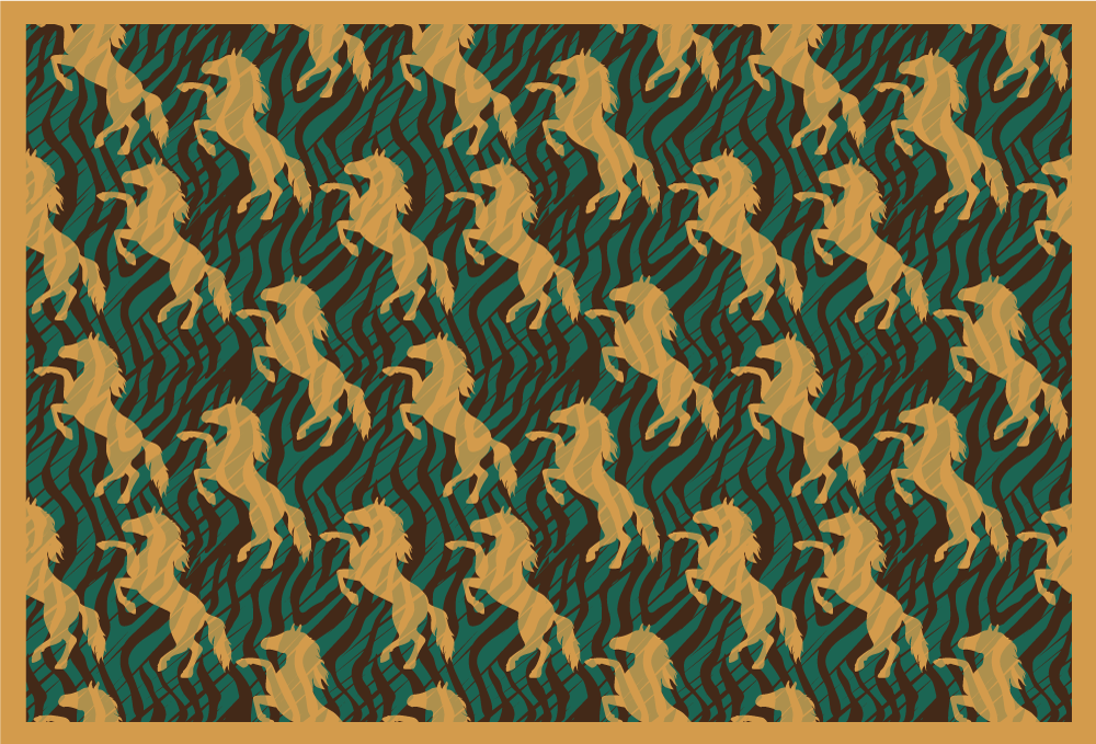 벽난로 카프리초소 대담한 유니콘 패턴 - TenStickers