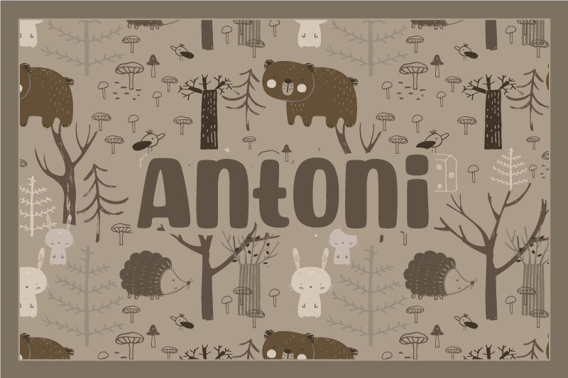 스칸디반비아 스타일의 숲 동물 플레이스매트 - TenStickers