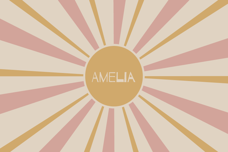 이름이 있는 식탁보 태양 광선 센터피스 - TenStickers