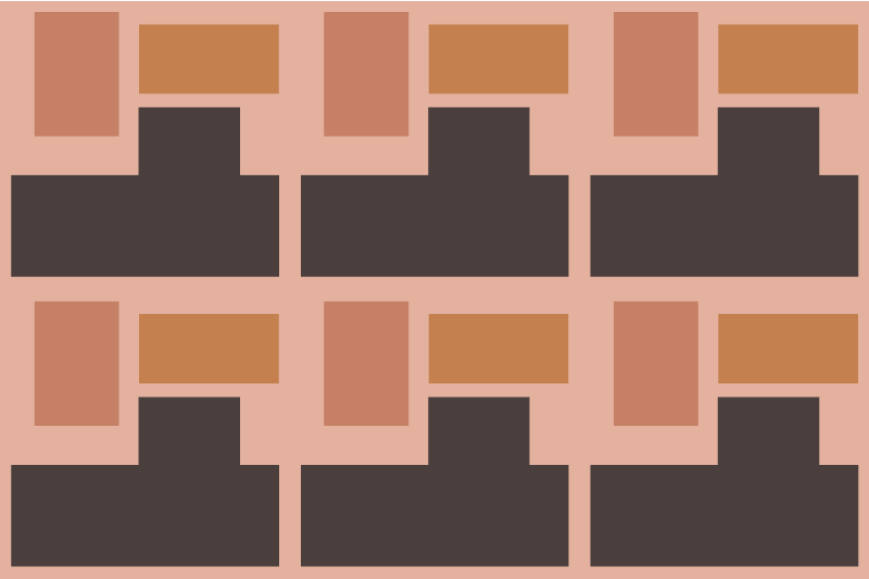 갈색과 주황색 모양의 원래 플레이스매트 - TenStickers