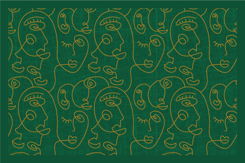 벽난로 카프리초소 추상 얼굴 패턴 - TenStickers