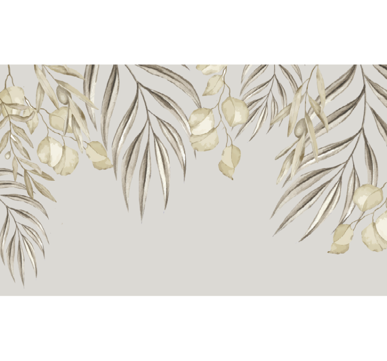 벽화 화장실 부드러운 베이지색 야자수 - TenStickers