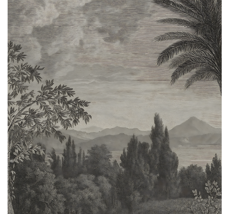 벽화 화장실 자연 풍경 회색 - TenStickers