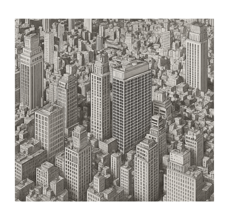 벽화 청소년 침실 흑백 개요 - TenStickers