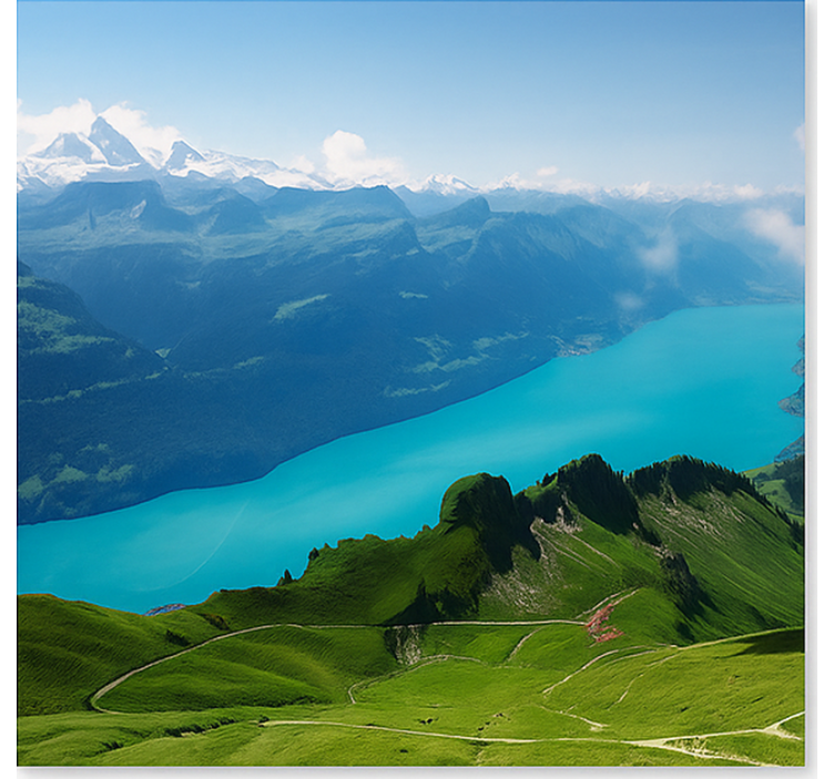 산 벽 벽화 눈 덮인 고산 봉우리 - TenStickers