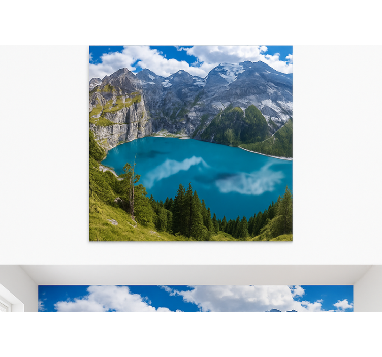 산 벽 벽화 황금빛 일몰 산 - TenStickers