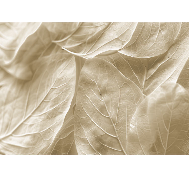 포토 뮤럴 마스터 침실 큰 베이지색 잎 - TenStickers