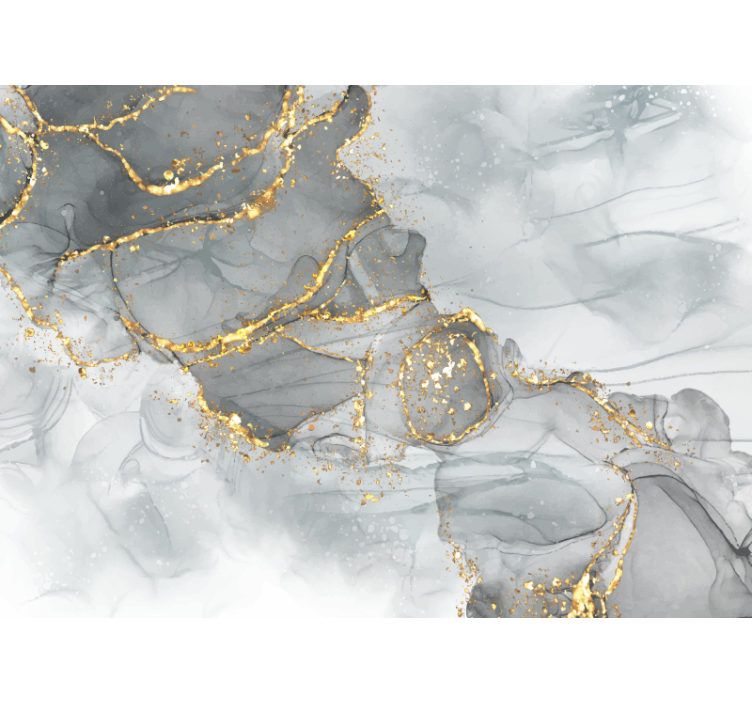 포토 뮤럴 마스터 침실 회색과 금색 모자이크 벽 - TenStickers