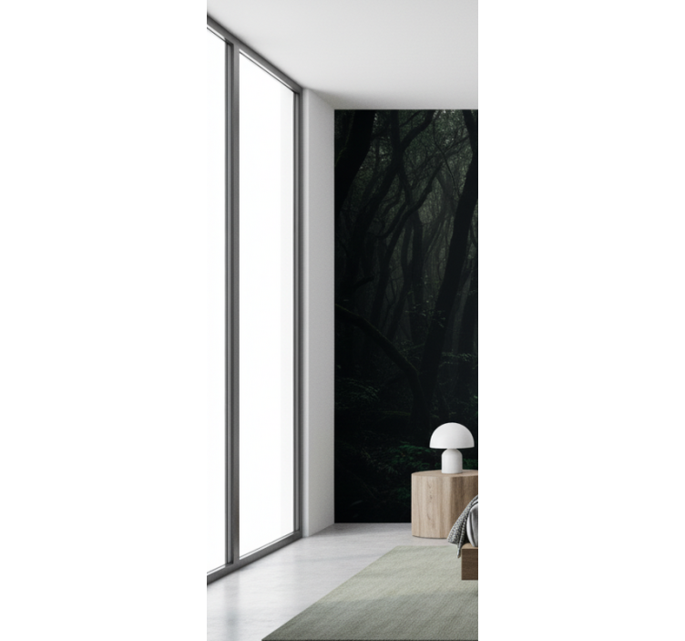 숲 벽 벽화 어두운 신비의 숲 - TenStickers