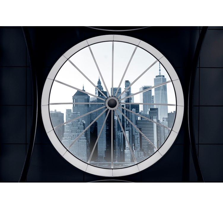 3d 효과 벽 벽화 도시의 관점 - TenStickers