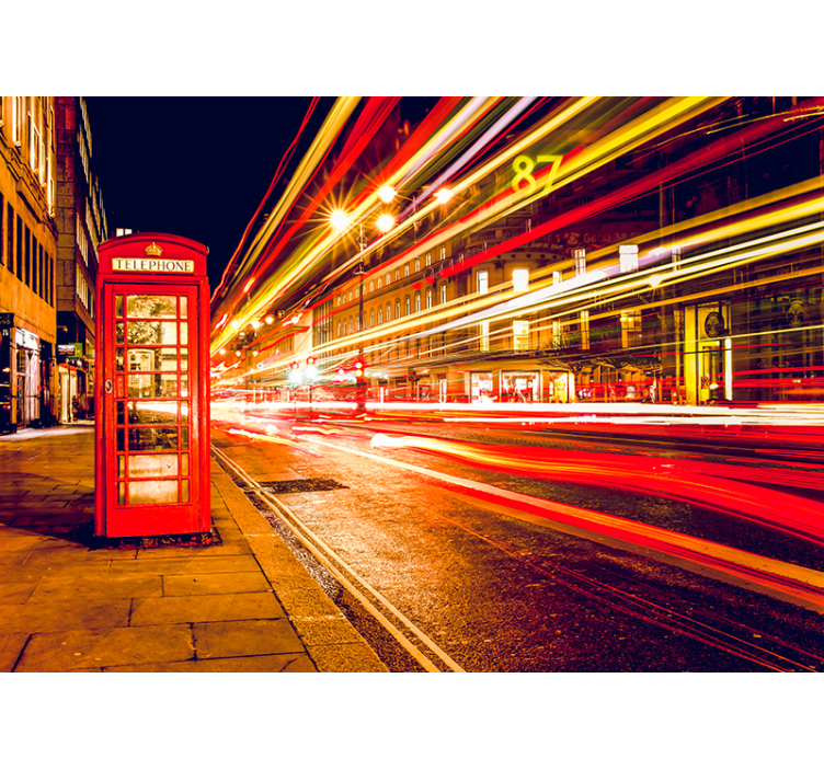 런던 벽 벽화 상징적인 런던의 밤 - TenStickers