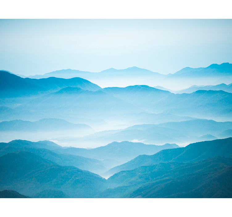 안개 낀 산 벽 벽화 - TenStickers