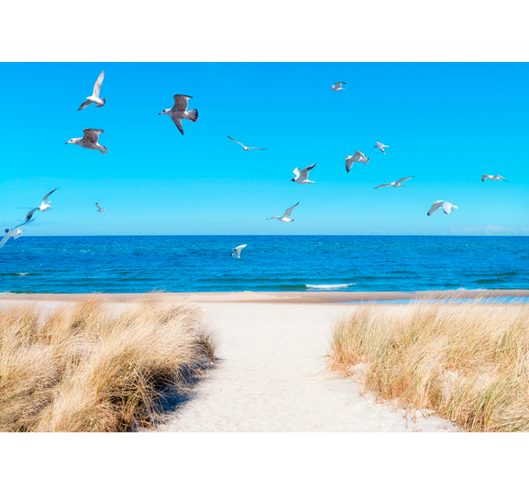 해변 일몰 벽화 벽지 - TenStickers