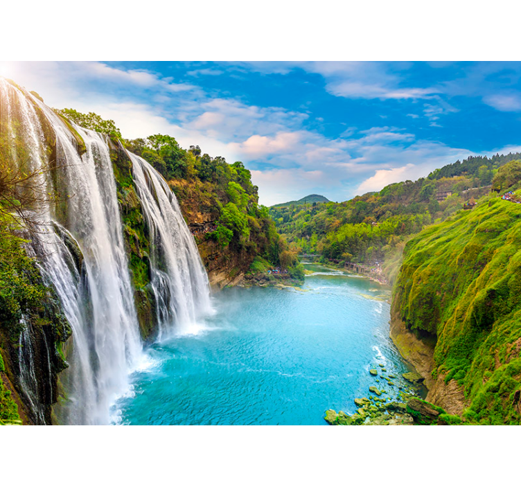 폭포가 있는 벽화 장엄한 폭포 - TenStickers