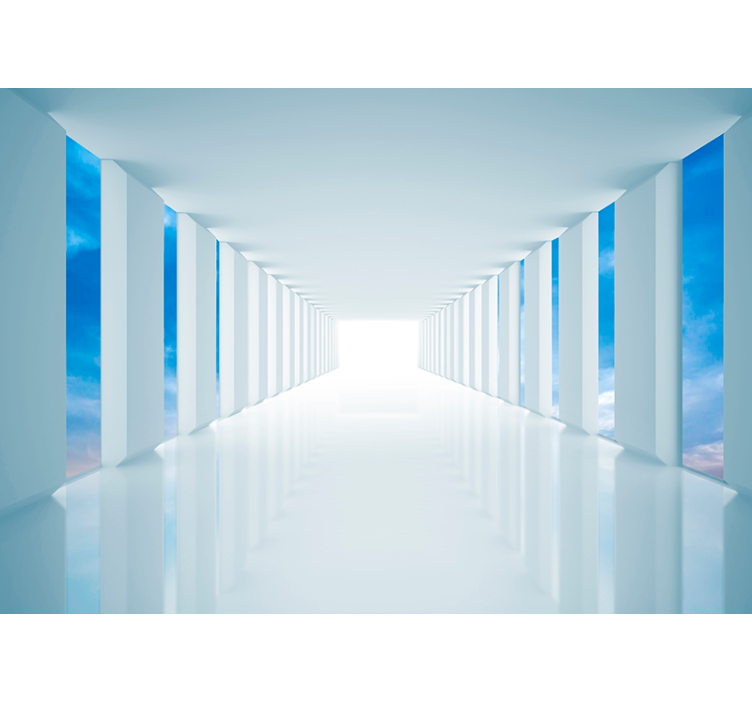 3d 효과 벽 벽화 착시 복도 - TenStickers