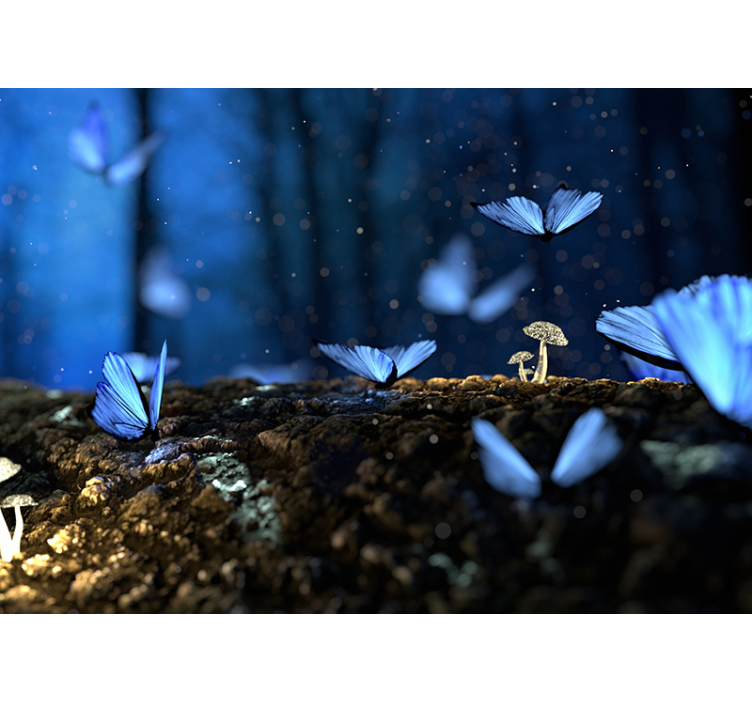 파란 나비 벽 벽화 - TenStickers