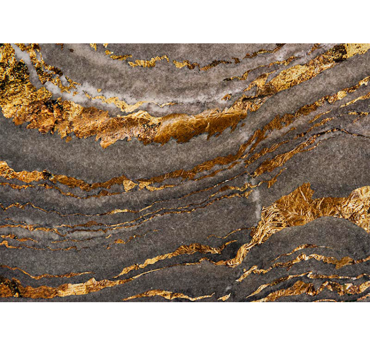 고급스러운 금색과 파란색 대리석 벽화 - TenStickers