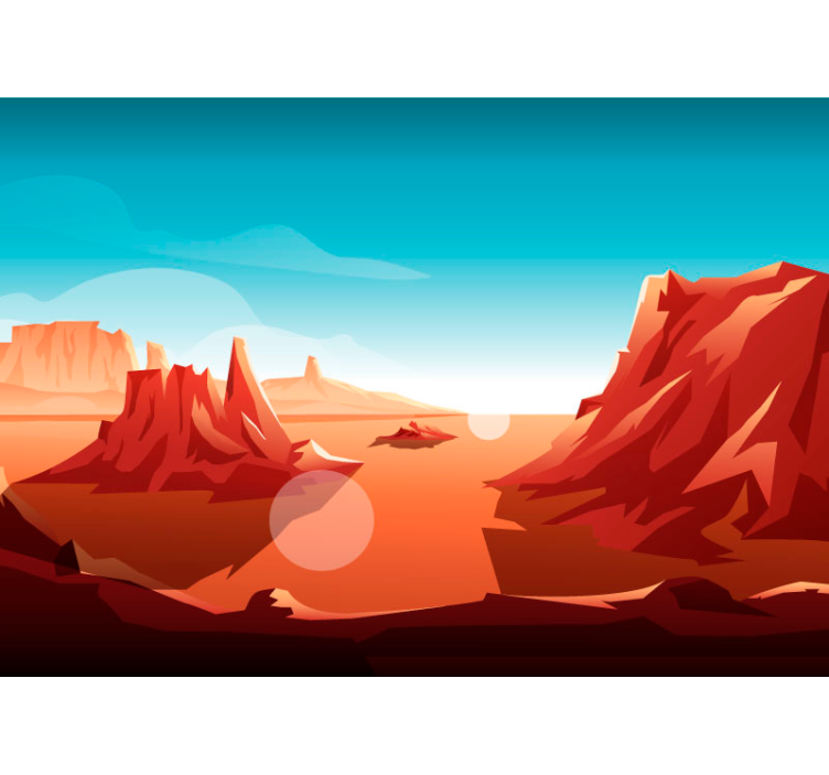 사막 태양 아이 벽 벽화 - TenStickers