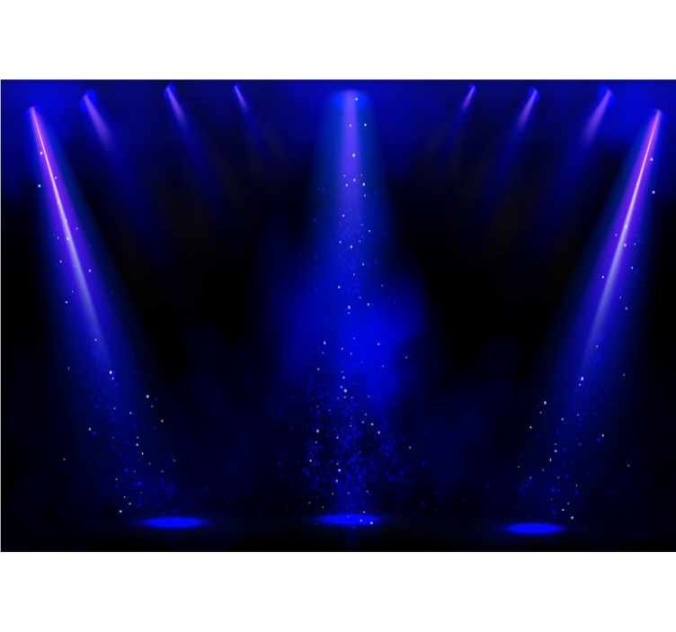 초록 벽 벽화 스포트라이트 입자 효과 - TenStickers