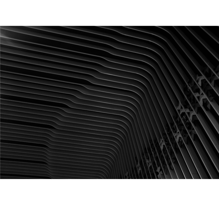 초록 벽 벽화 겹겹이 쌓인 곡선 패턴 - TenStickers