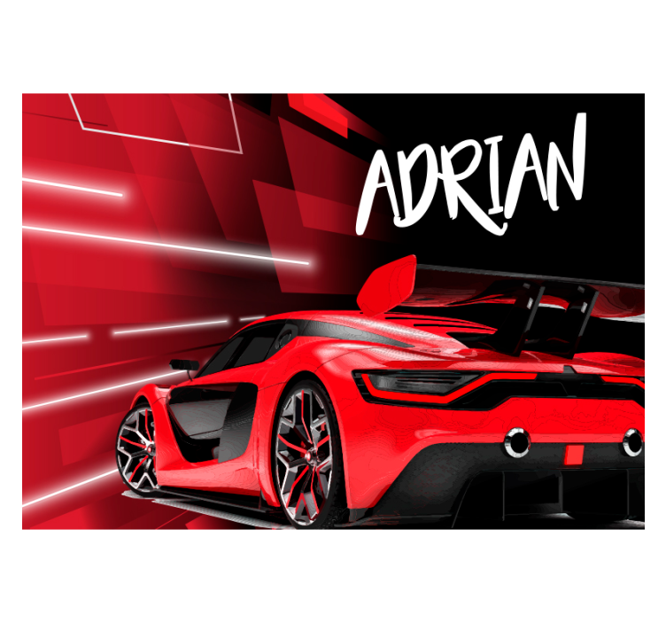 빨간 발랄한 자동차 벽화 - TenStickers