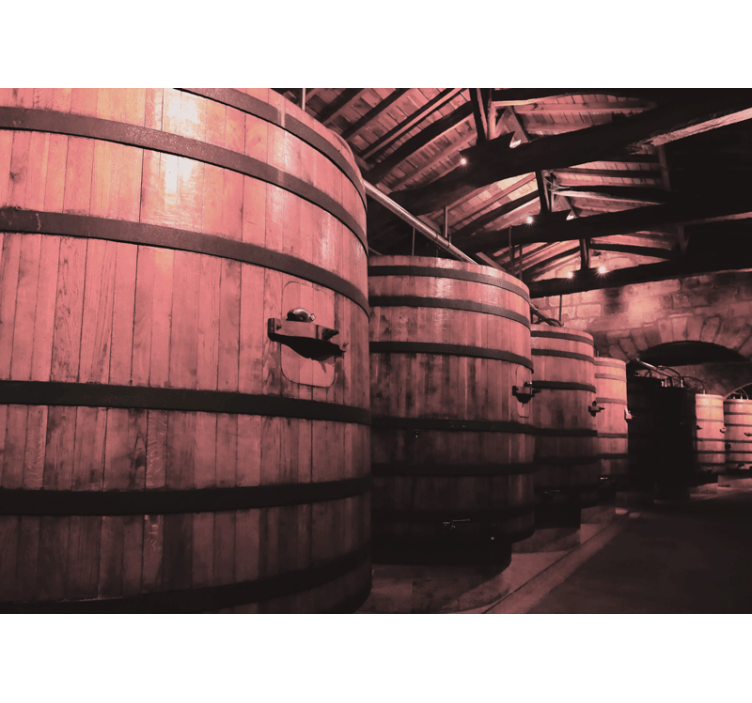 돌담 벽화 나무 통 보관함 - TenStickers