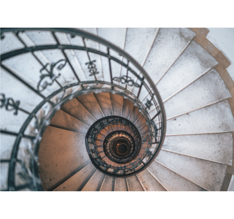 도시와 국가 벽 벽화 나선형 계단 디자인 - TenStickers