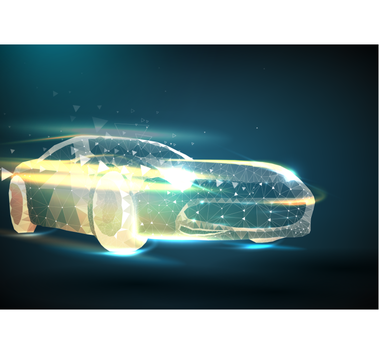 차량 벽 벽화 기하학적 자동차 움직임 - TenStickers