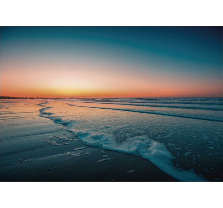 포토 뮤럴 자연 일몰 바다 파도 - TenStickers