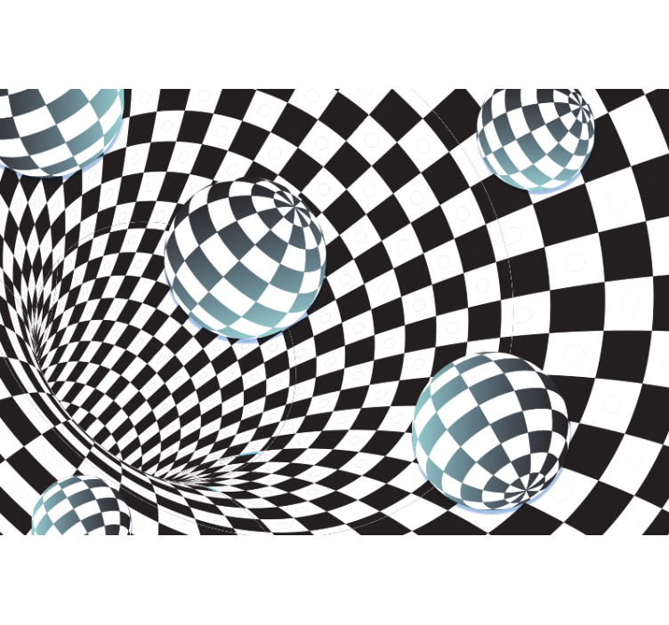 초록 벽 벽화 환상적인 구체 패턴 - TenStickers