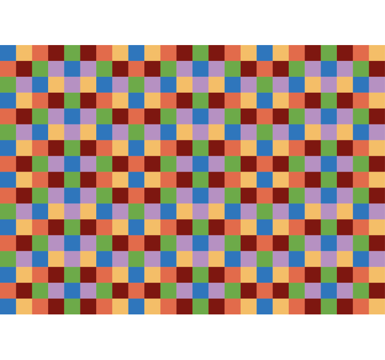 초록 벽 벽화 다채로운 격자 무늬 - TenStickers