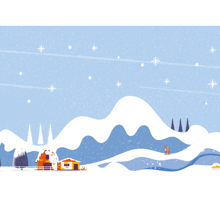 어린이 침실 벽 벽화 눈 덮인 산 그림 - TenStickers